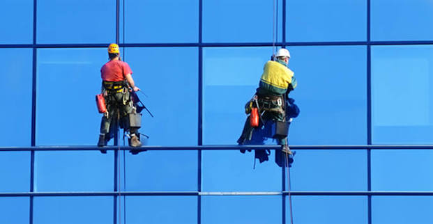 Facade of a modern glass building
